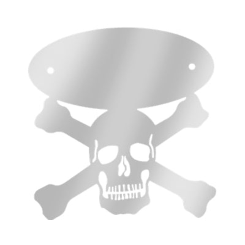 Peterbilt stainless steel skull and crossbones logo accent – PAIR