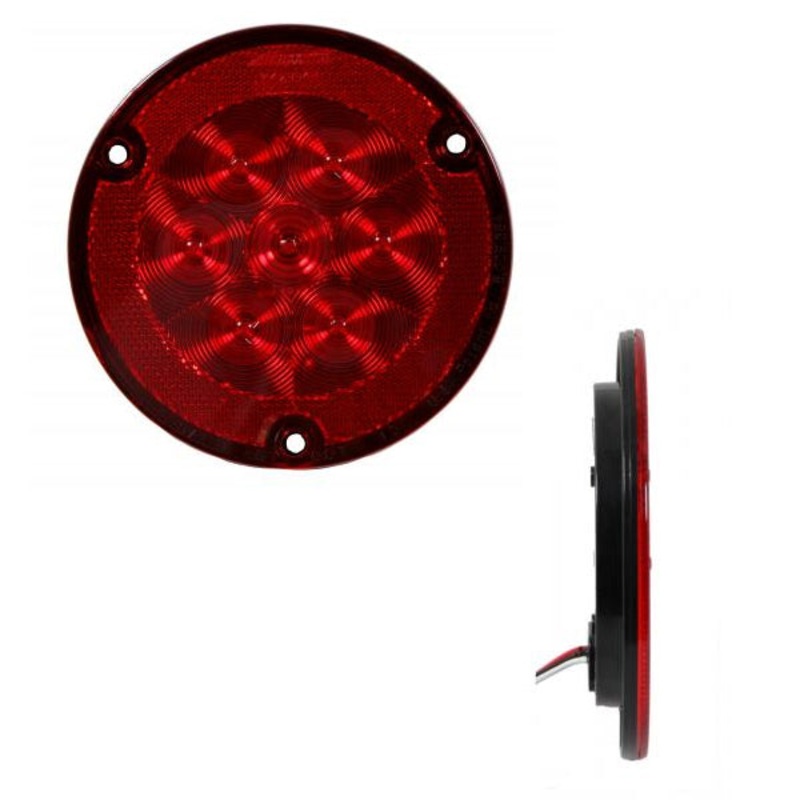 Red Ultra-Thin 4 round 7 diode LED stop/turn/tail flange mount light