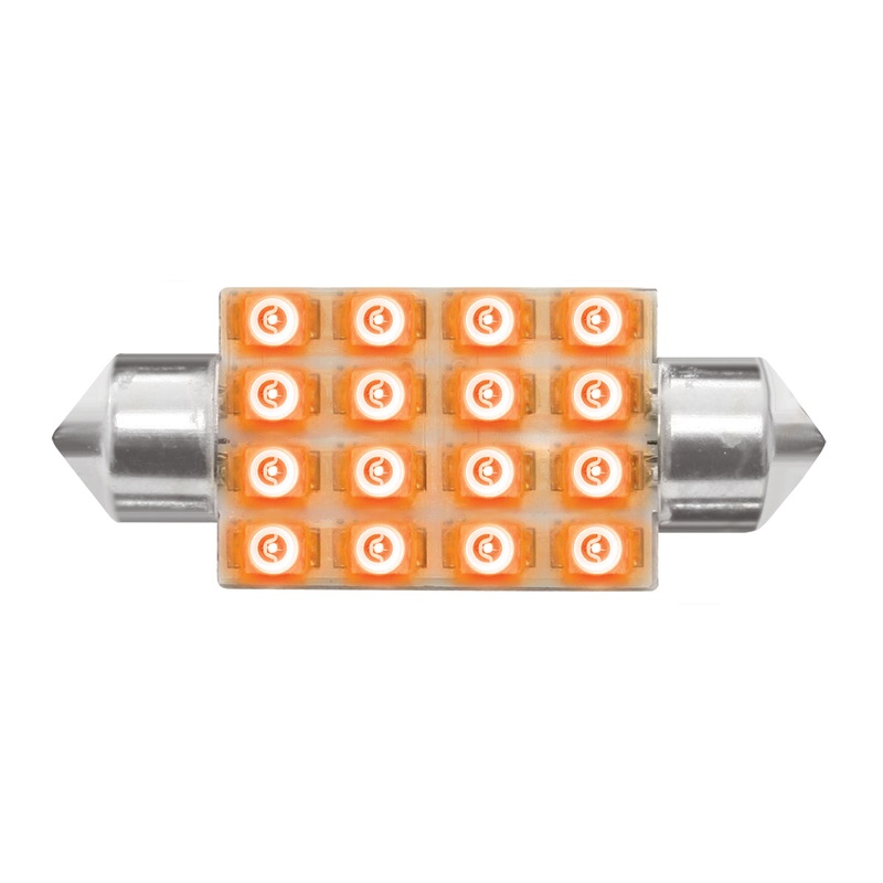 Super Bright 16-diode LED 211 dome light bulb – PAIR – Amber