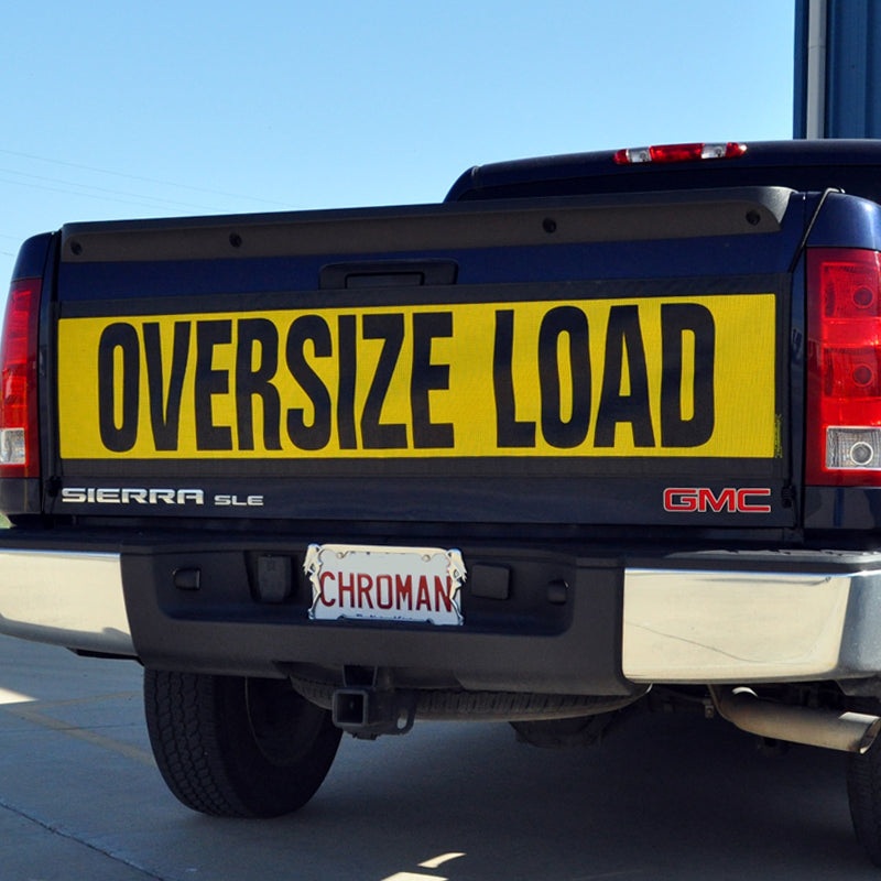 Yellow mesh oversize load banner w/EZ hook – escort size