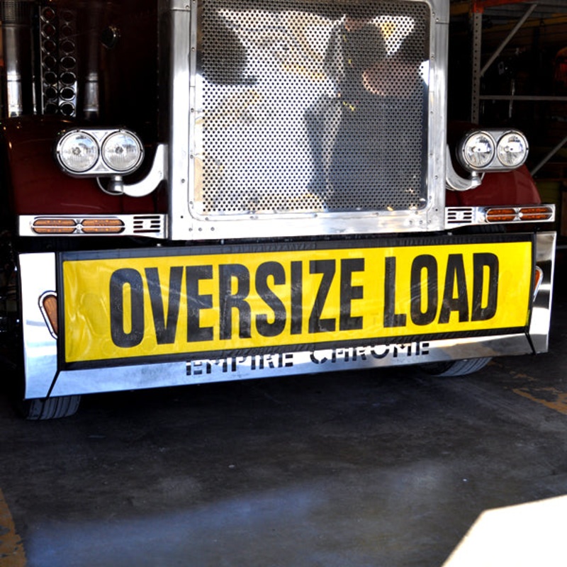 Yellow mesh oversize load banner w/EZ hook – truck size