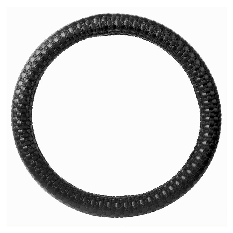 18 deluxe steering wheel cover – black cross grids