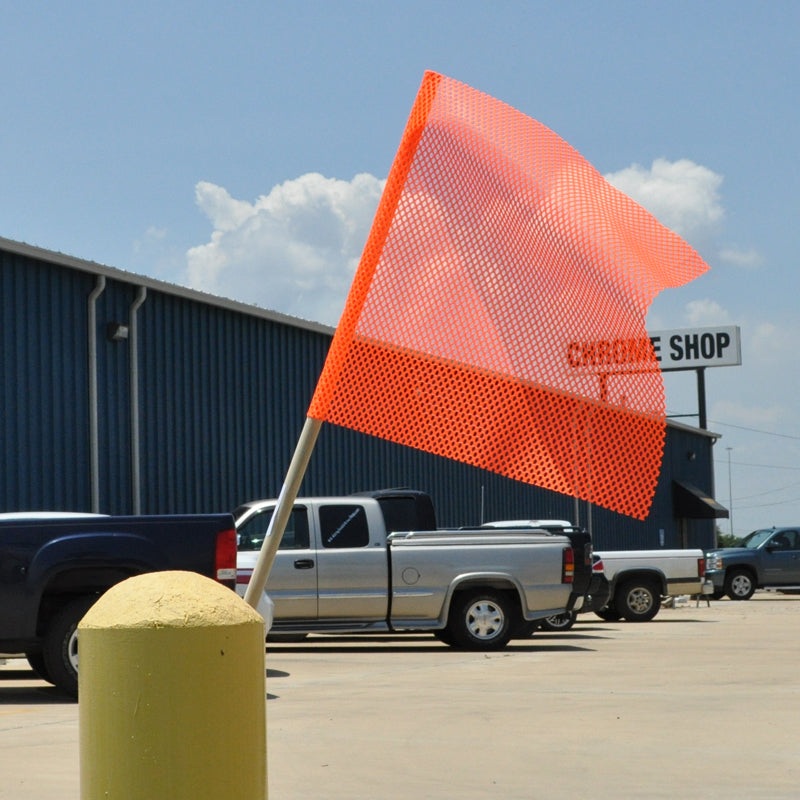 18 orange oversize load flag with wooden dowel