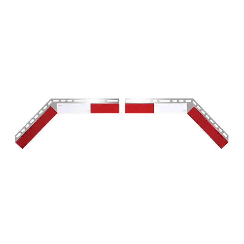 Aluminum angled top mudflap plate w/reflective tape – PAIR