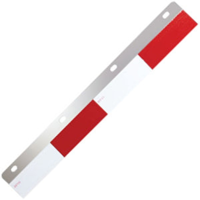 Aluminum straight top mudflap plate w/reflective tape – PAIR