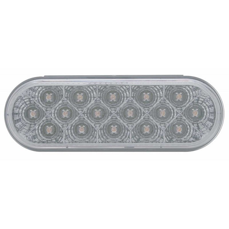 Amber oval 16 diode LED turn signal light w/reflector – CLEAR lens