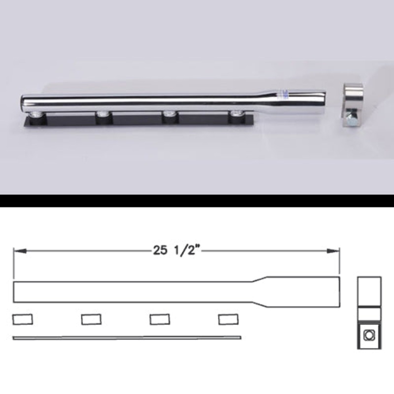 Chrome E-Z fender post mount bracket arm w/clamp
