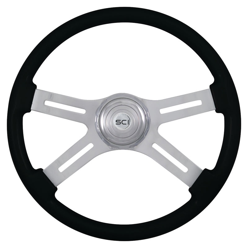 Classic Black finish 18 wood steering wheel – 3 hole style