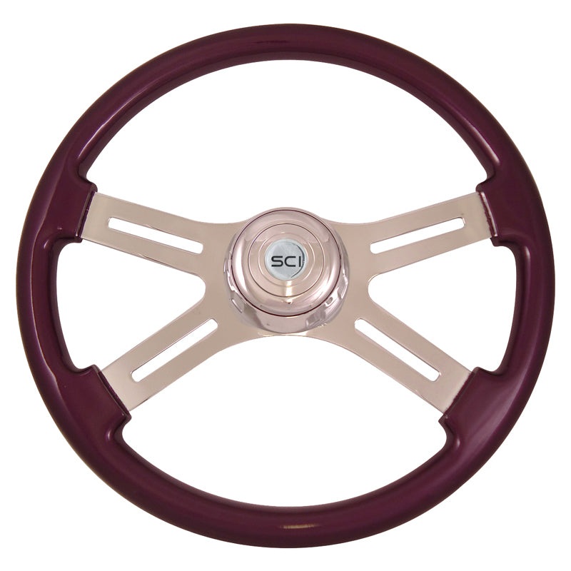Classic Purple finish 18 wood steering wheel – 3 hole style