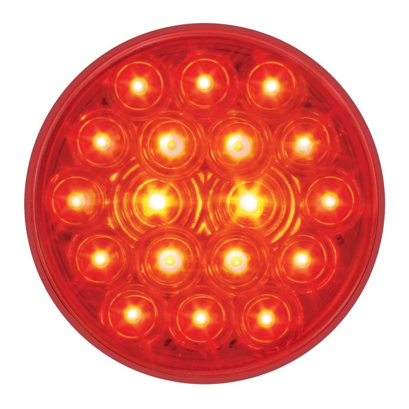 Fleet Red 4 round 18 diode LED stop/turn/tail light w/GROTE PLUG