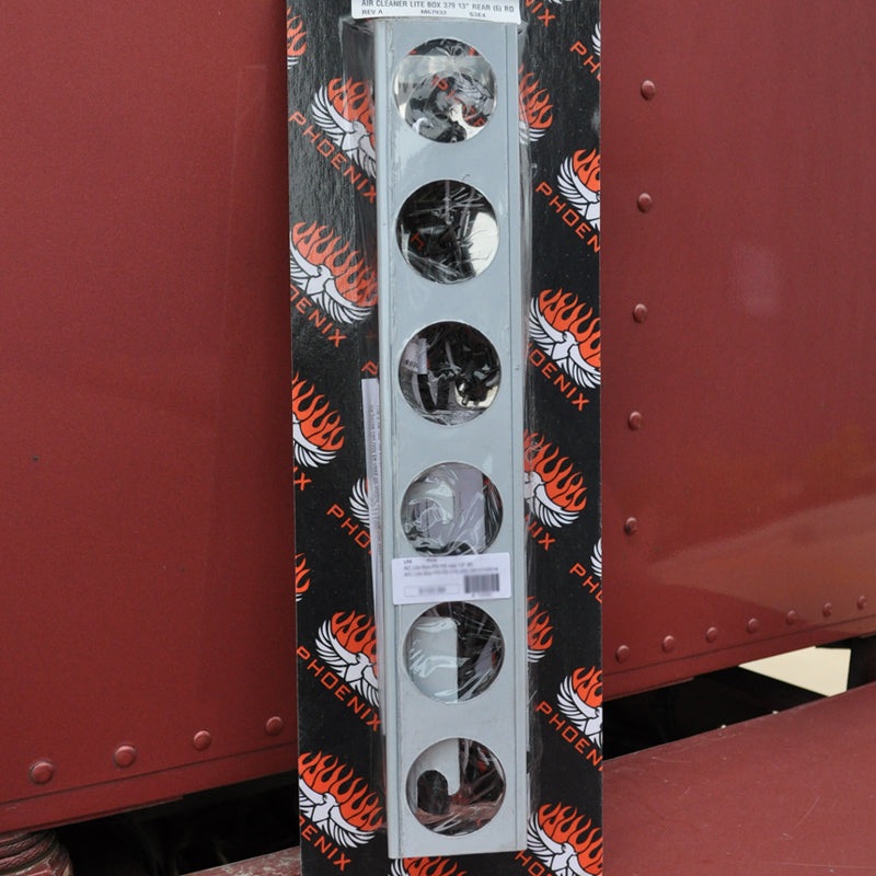 Peterbilt 13 Vortox stainless steel rear air cleaner brackets w/6 round 2 light holes ONLY – PAIR