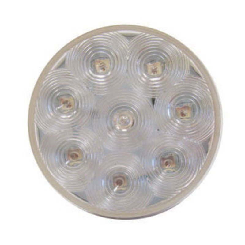 Red 4 round 8 diode LED stop/turn/tail light – CLEAR lens