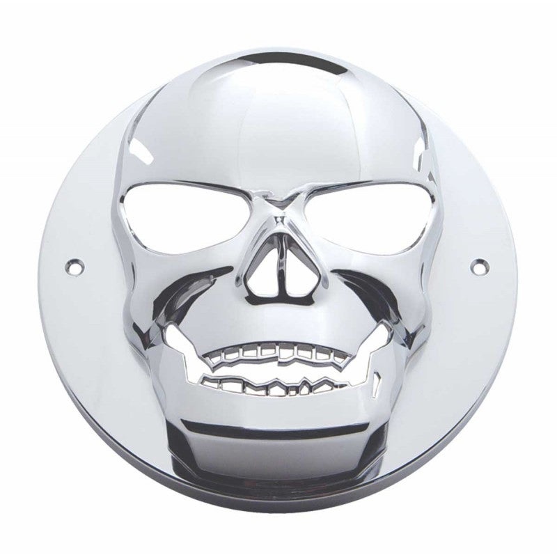 Skull 2 round chrome plastic grommet cover