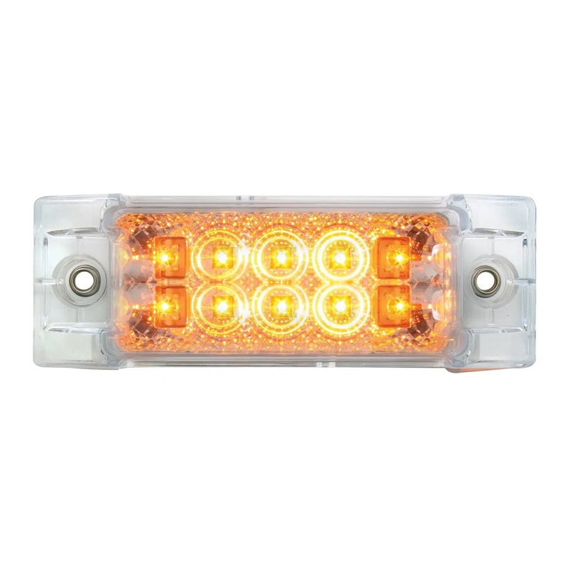 Spyder Amber 10 diode 2 x 6 rectangular LED trailer light – CLEAR lens