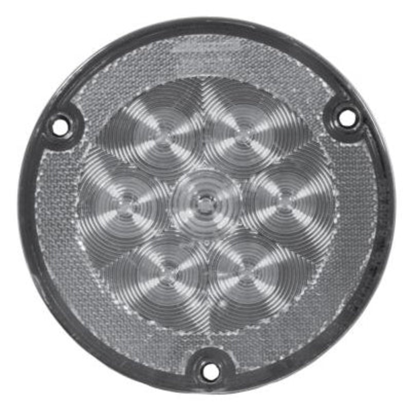 White Ultra-Thin 4 round 10 diode LED flange mount backup/reverse light