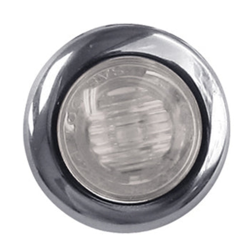 Amber 1 mini button LED turn signal light – CLEAR lens