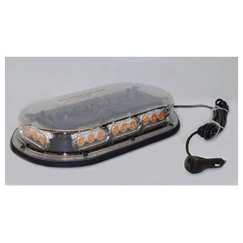Amber low-profile LED mini-bar bolt mount strobe light – CLEAR lens