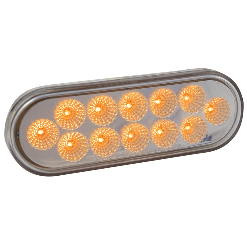 Amber oval 12 diode LED park/turn/clearance light – CLEAR lens