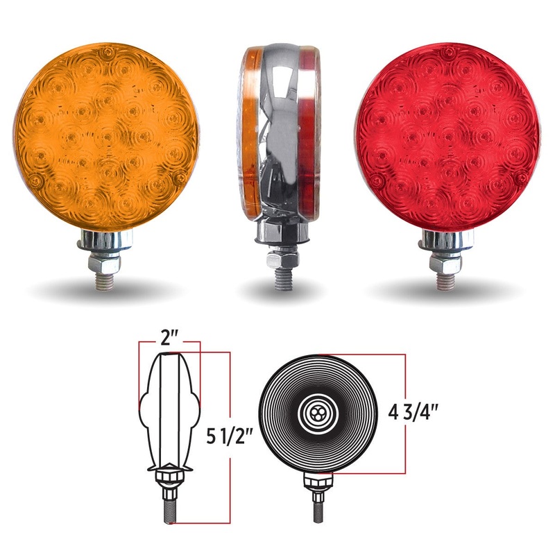 Amber/Red 4 round 42 diode LED pedestal light