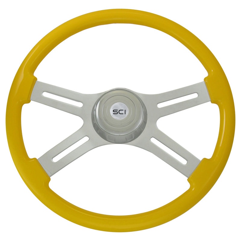 Classic Yellow finish 18 wood steering wheel – 3 hole style