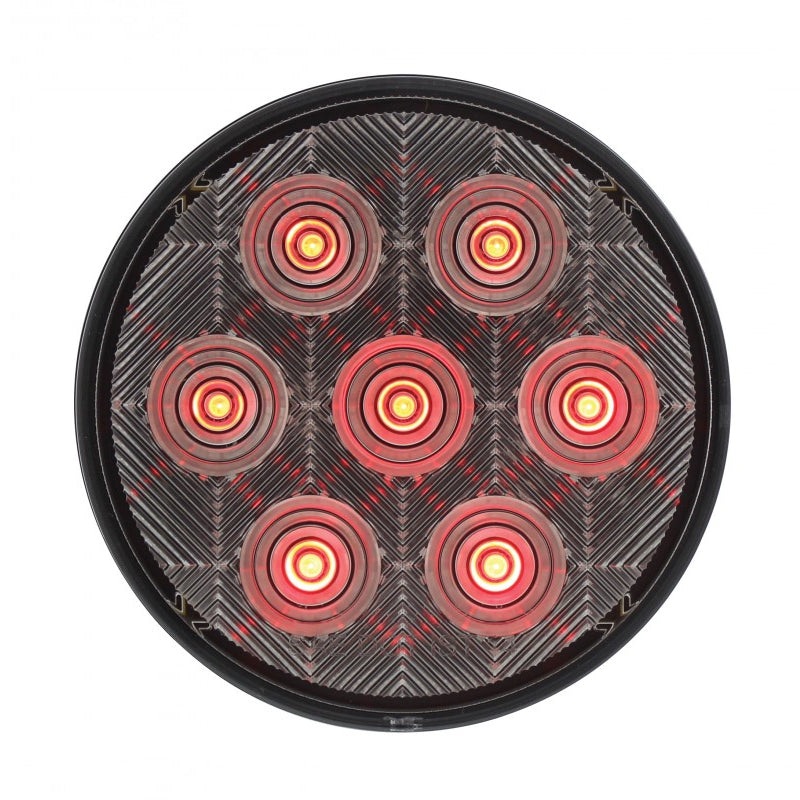 Competition Series Red 4 round 7 diode LED stop/turn/tail light – CLEAR lens