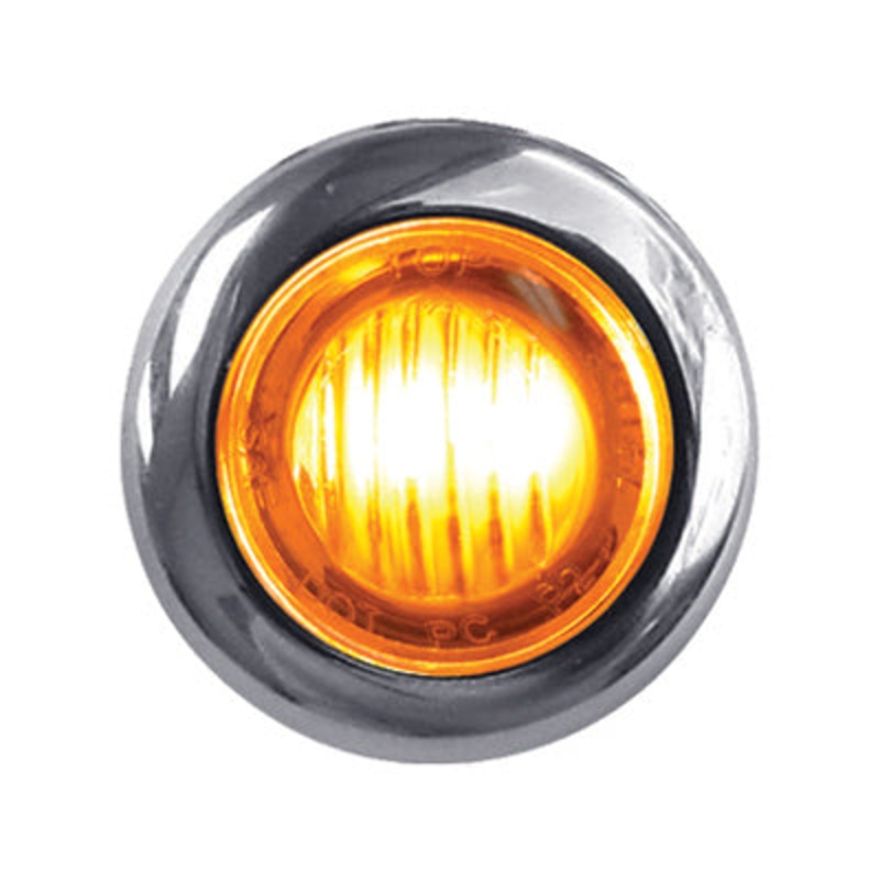 Dual Revolution Amber/Blue 1 mini button LED marker light – CLEAR lens