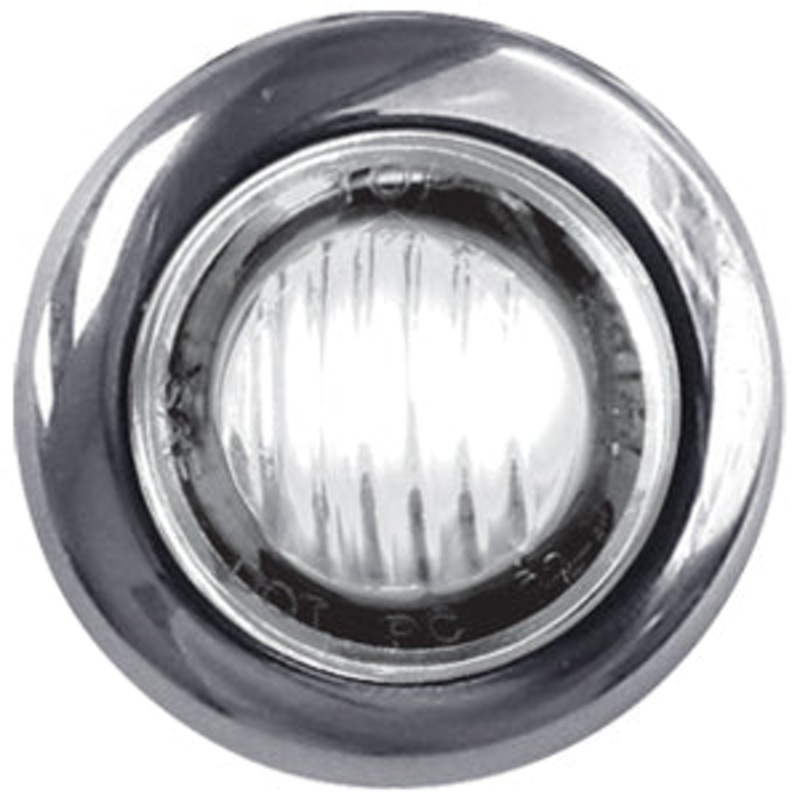 Dual Revolution Amber/White 1 mini button LED marker light – CLEAR lens