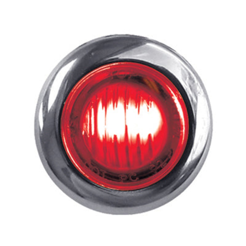 Dual Revolution Red/Blue 1 mini button LED marker light – CLEAR lens