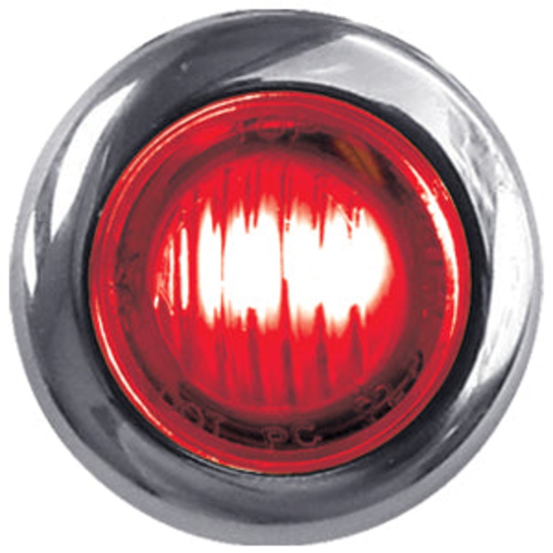 Dual Revolution Red/White 1 mini button LED marker light – CLEAR lens