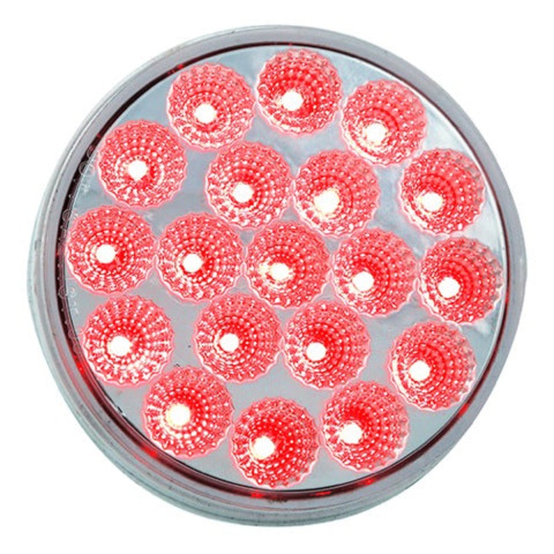 Dual Revolution Red/White 4 round 19 diode LED stop/turn/tail and backup light – CLEAR lens