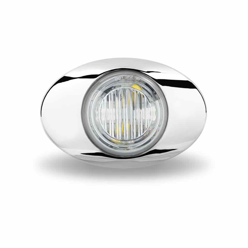 M3 Generation Amber 2 diode LED mini-oval marker light – CLEAR lens