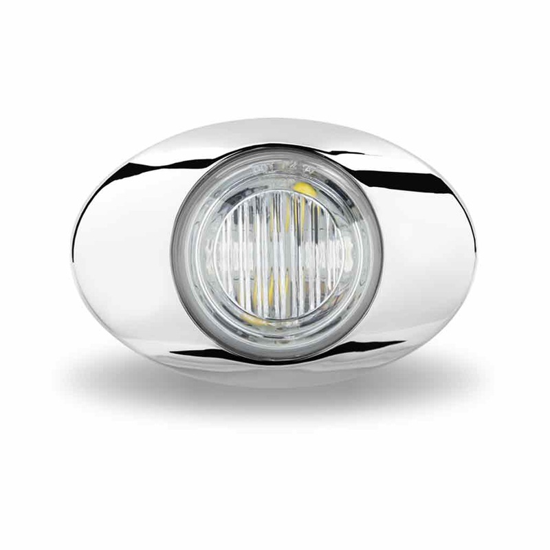 M3 Generation Red 2 diode LED mini-oval marker light – CLEAR lens