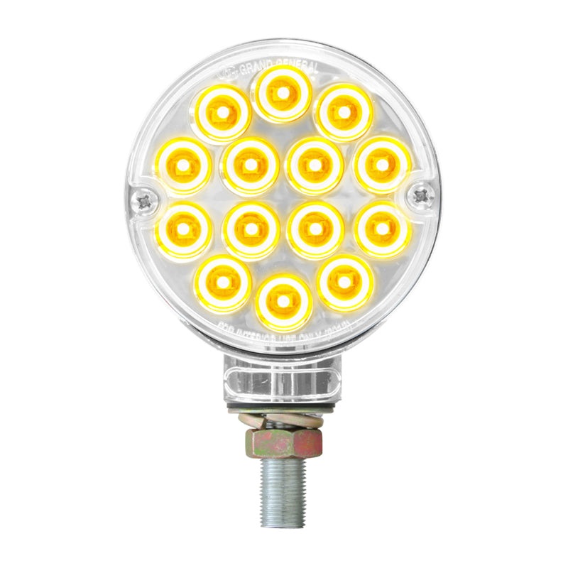 Pearl 3 Amber/Amber 14 diode LED pedestal turn signal light – CLEAR lens