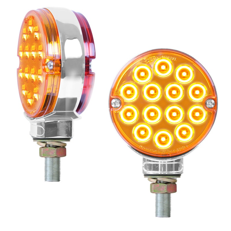 Pearl 3 Amber/Red 14 diode LED pedestal turn signal light