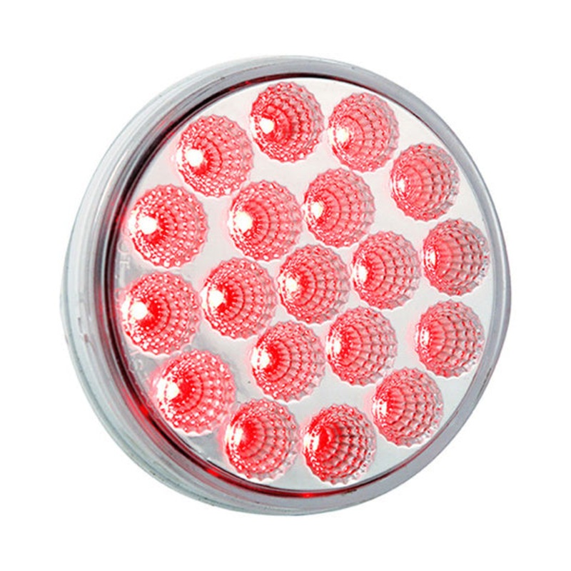 Red 4 round 19 diode LED stop/turn/tail light – CLEAR lens