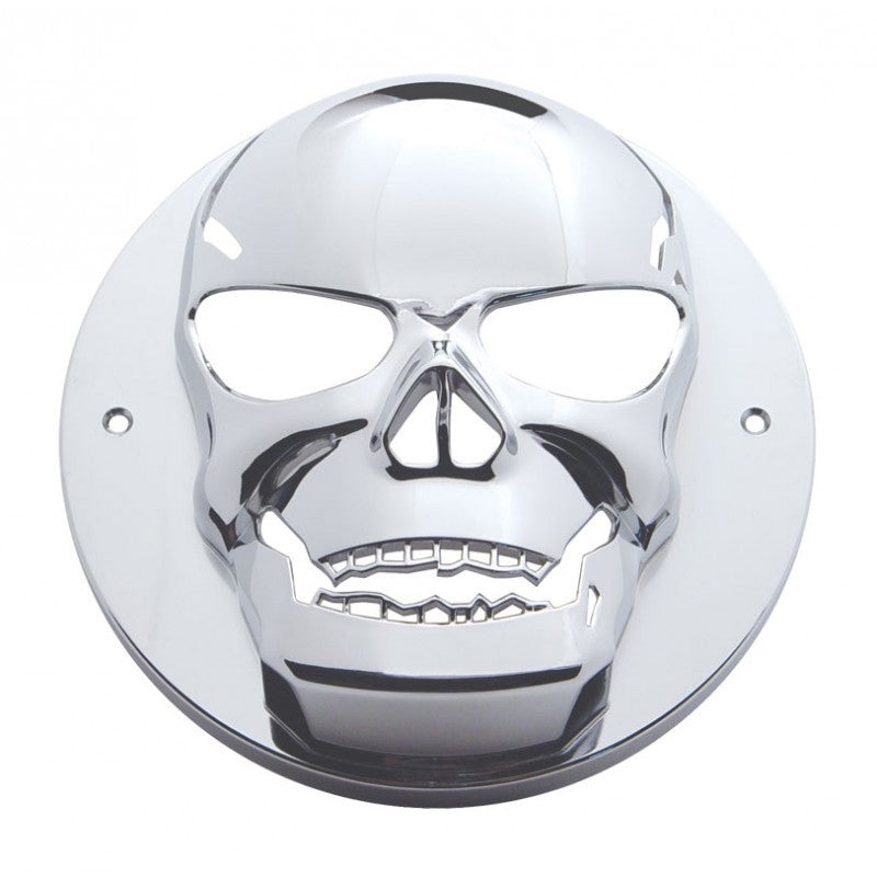 Skull 2.5 round chrome plastic grommet cover