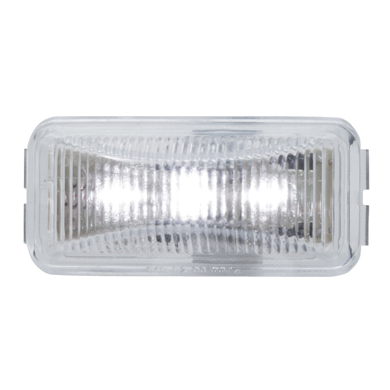 White 1 x 2.5 rectangular 3 diode LED marker light
