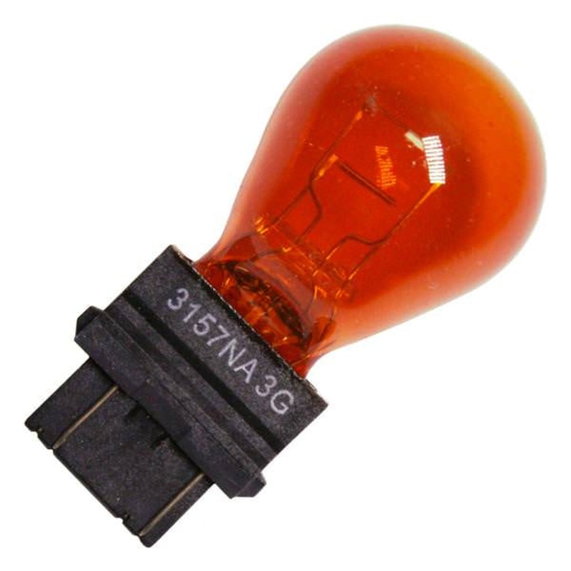 #3157 amber painted glass 12 volt incandescent tail light bulb – PAIR