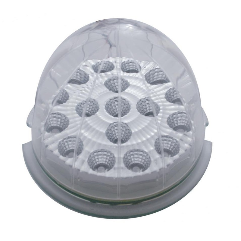 Amber 17 diode LED cab light-style turn signal w/reflector – CLEAR lens