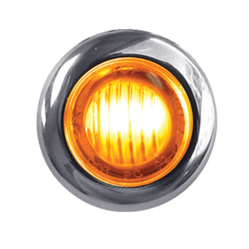 Dual Revolution Amber/Green 1 mini button LED marker light – CLEAR lens