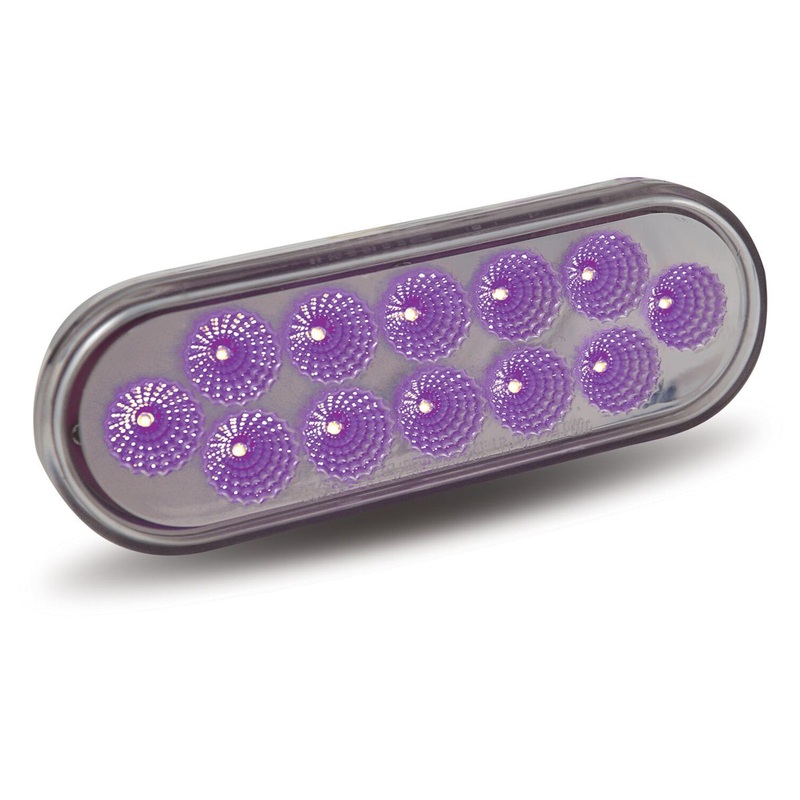 Dual Revolution Amber/Purple oval 12 diode LED marker/turn signal/auxiliary light – CLEAR lens
