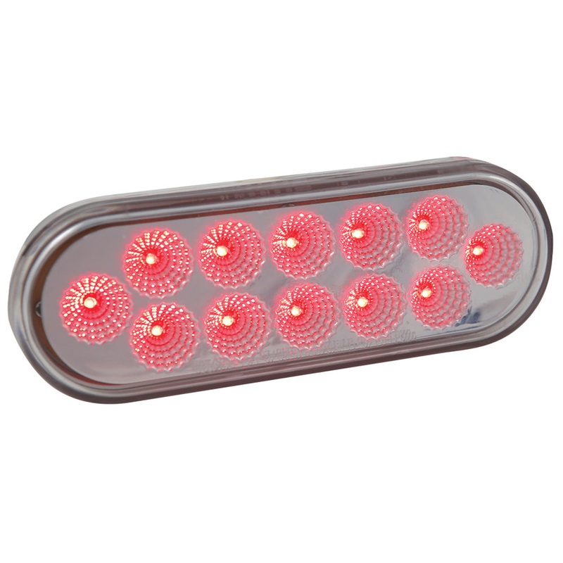 Dual Revolution Red/Blue oval 12 diode LED marker/turn signal/auxiliary light – CLEAR lens
