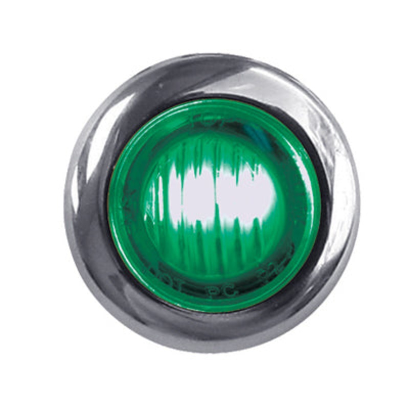 Dual Revolution Red/Green 1 mini button LED marker light – CLEAR lens