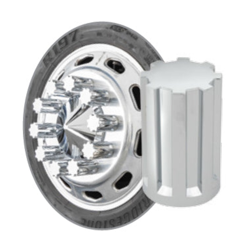 Gear 33mm chrome plastic screw-on lugnut cover