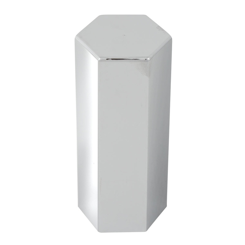 Hex extra-long 33mm chrome plastic screw-on lugnut cover