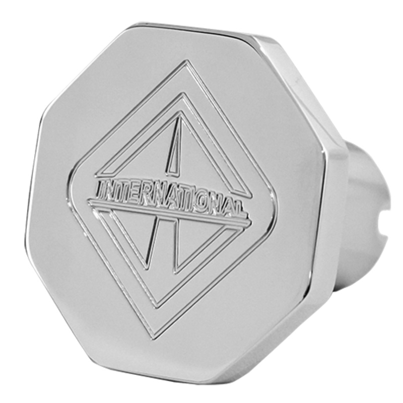 International logo chrome billet aluminum brake knob – SINGLE