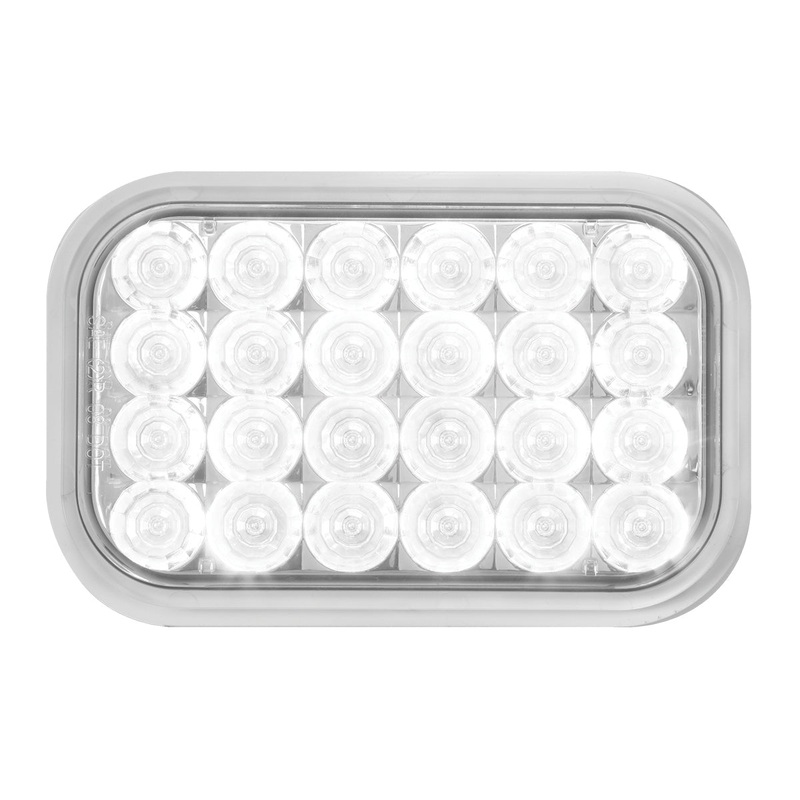 Pearl White rectangular 24 diode LED backup/reverse light