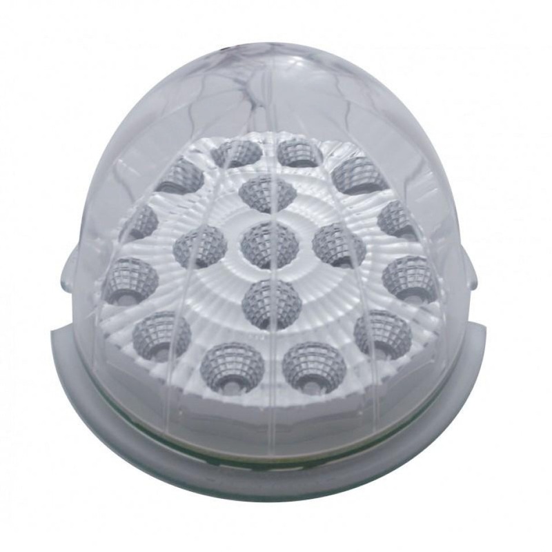 Red 17 diode LED cab light-style turn signal w/reflector – CLEAR lens