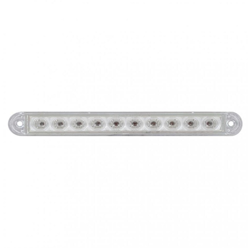 Red 6.5 thin 10 diode LED turn signal light bar – CLEAR lens