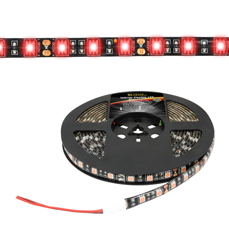 Red interior LED strip light roll – 16 feet